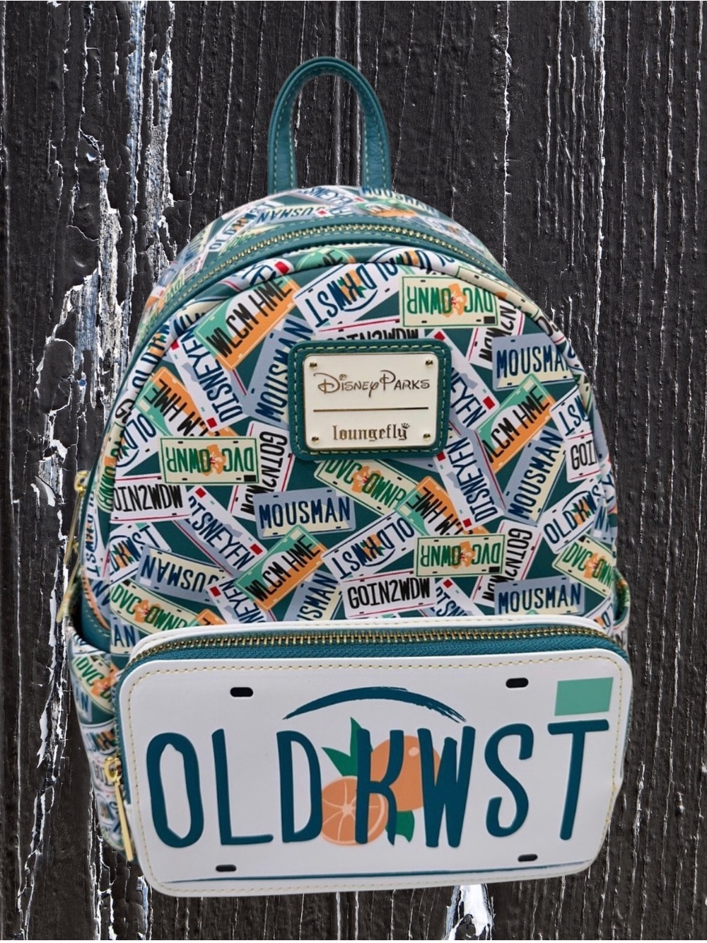 Limited Edition Disney X Loungefly Old Key West License Plate Mini Backpack - Picture 1 of 4